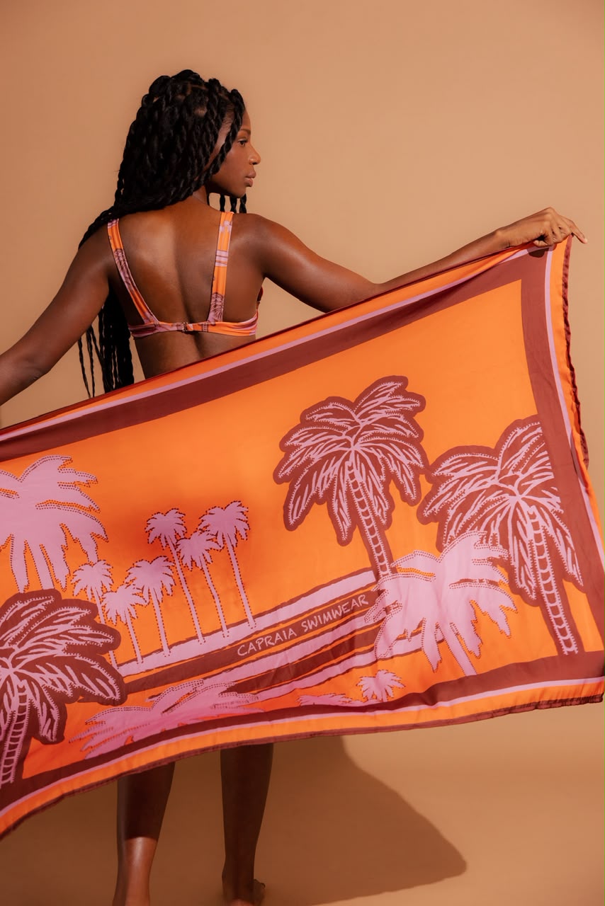 Pareo CAPRAIA con estampado de palmeras